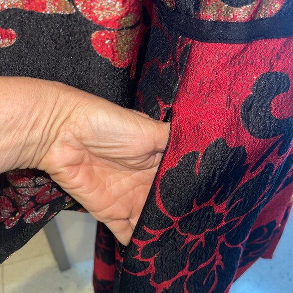 Samuel Dong Womens Coat Size Small Multicolor Brocade Pockets Floral New - Picture 9 of 13